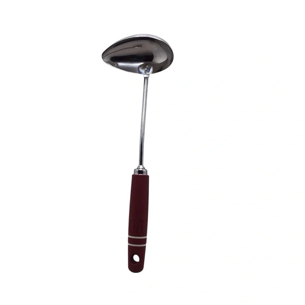 Paula Deen Burgundy Silicone & Stainless Steel Spout Ladle 12” Dishwasher Safe